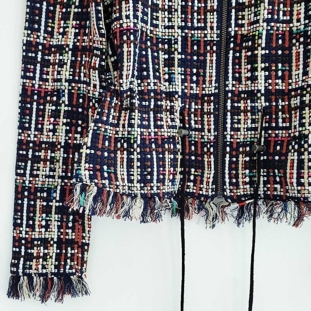 NEW Halogen Multi Colored Tweed Drawstring Waist Jacket - Picture 8 of 11